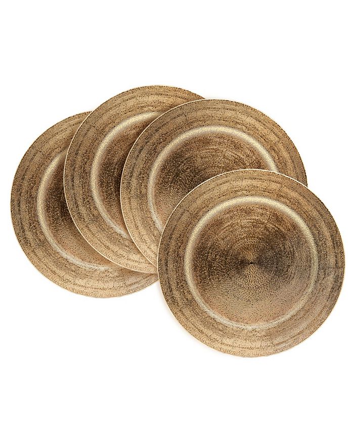 American Atelier Dazzle Set of 4 Electroplated Charger Plates