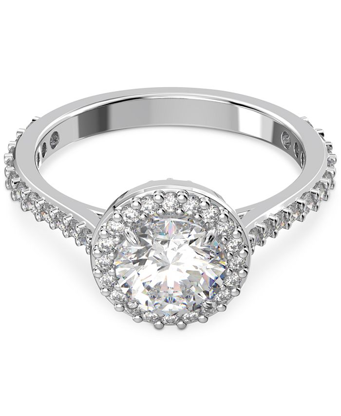 Swarovski Silver-Tone Constella Crystal Cocktail Ring - Macy's