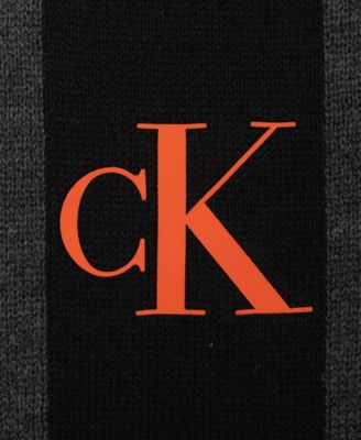 Men's Silicone CK Monogram Logo Scarf & Beanie Hat Set