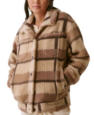 BASS OUTDOOR - Women's Plaid Button-Up Boyfriend Shacket