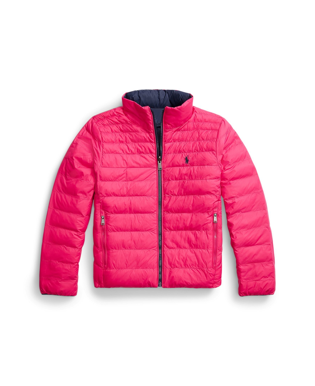 Polo Ralph Lauren Kids' Toddler And Little Unisex P-layer 2 Reversible Jacket In Sport Pink,newport Navy