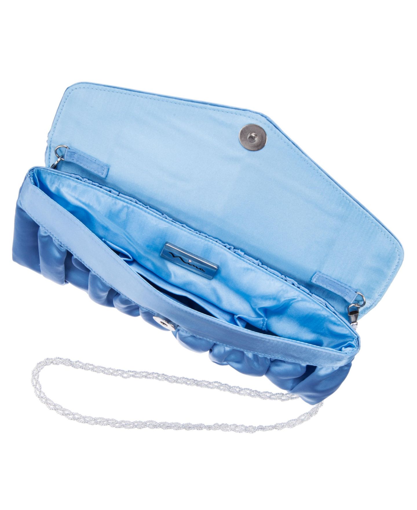 Женский клатч Nina Salome Satin Pleated Clutch, цвет: Небесно-голубой — фото 4