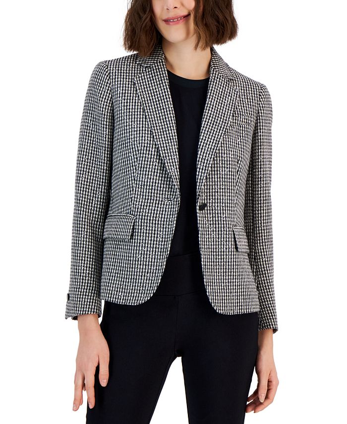 Anne klein one button blazer top