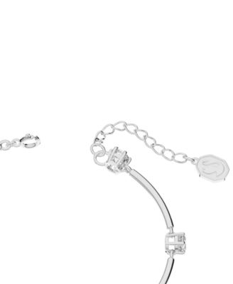 Silver-Tone Crystal Station Bangle Bracelet
