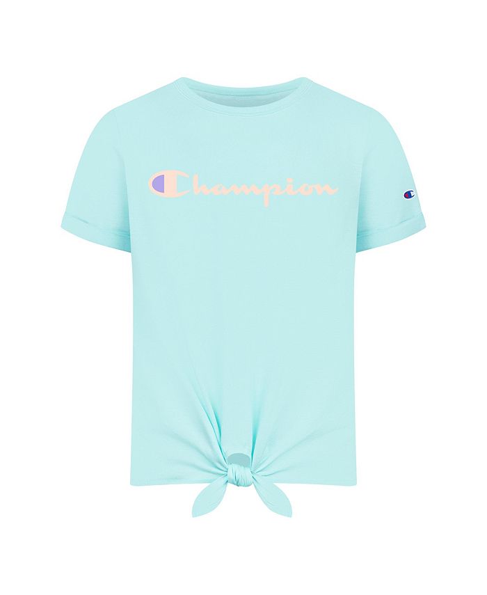 Champion Girls Classic Script Tie Front T-shirt - Macy's
