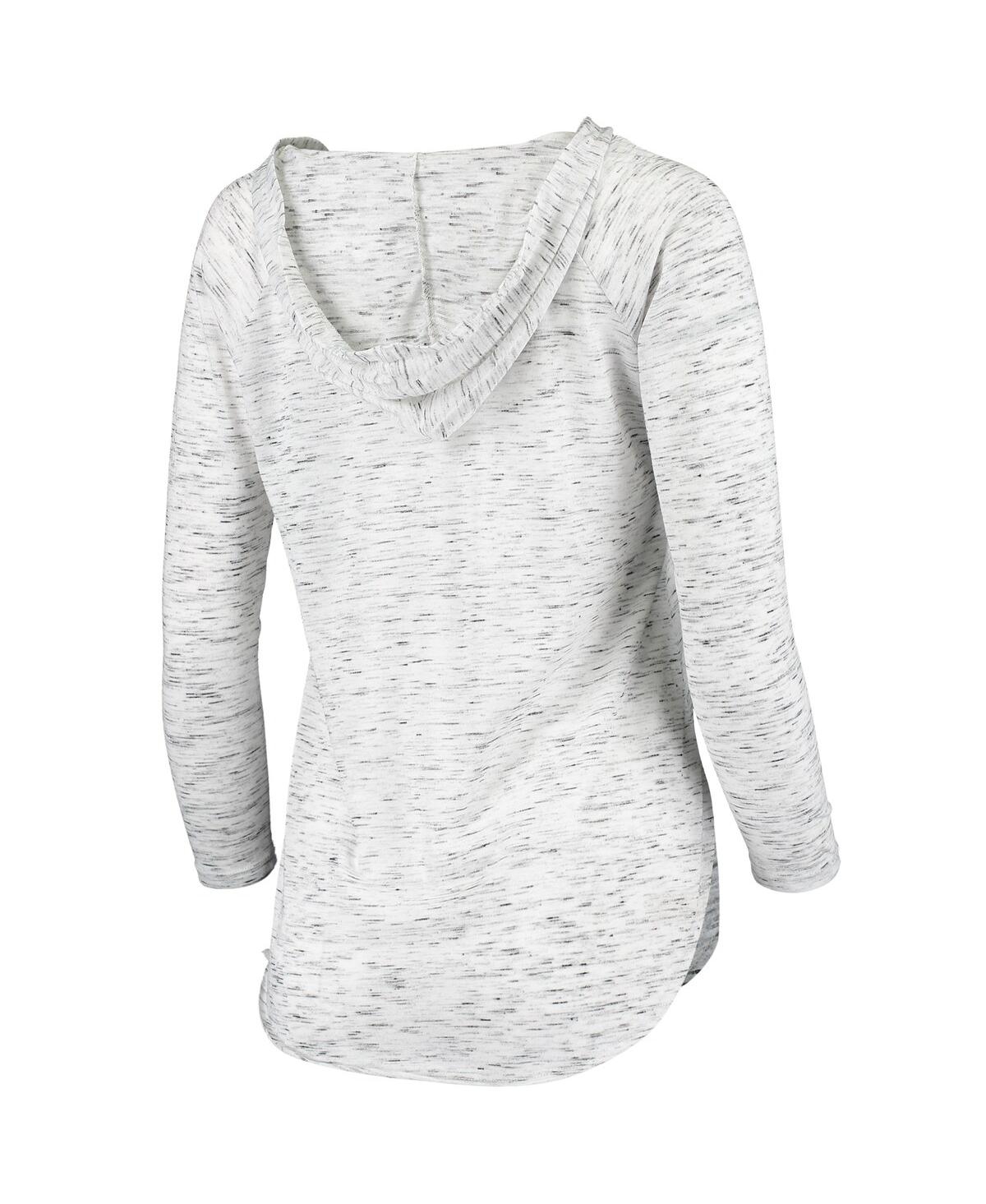 PRESSBOX WOMEN'S PRESSBOX GRAY AUBURN TIGERS SPACE DYE LACE-UP V-NECK LONG SLEEVE T-SHIRT 