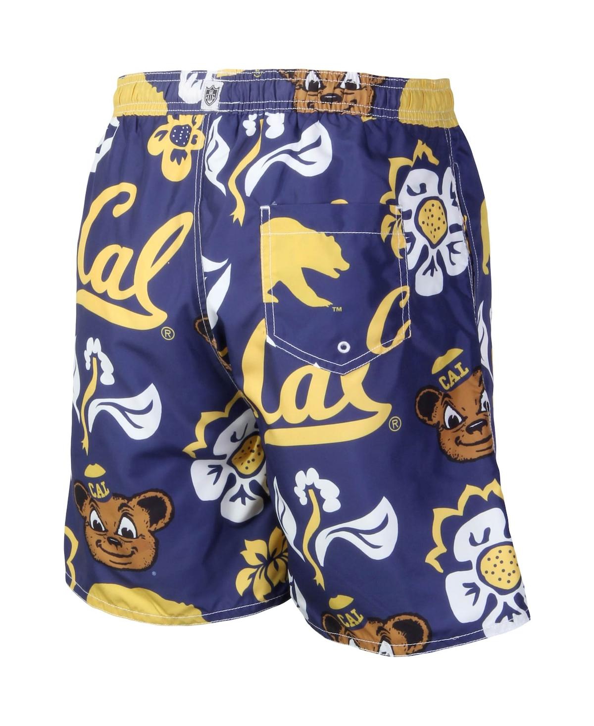 Shop Wes & Willy Men's  Navy Cal Bears Floral Volley Logo Swim Trunks