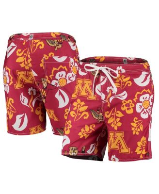 Men's Maroon Minnesota Golden Gophers Floral Volley Logo Swim Trunks