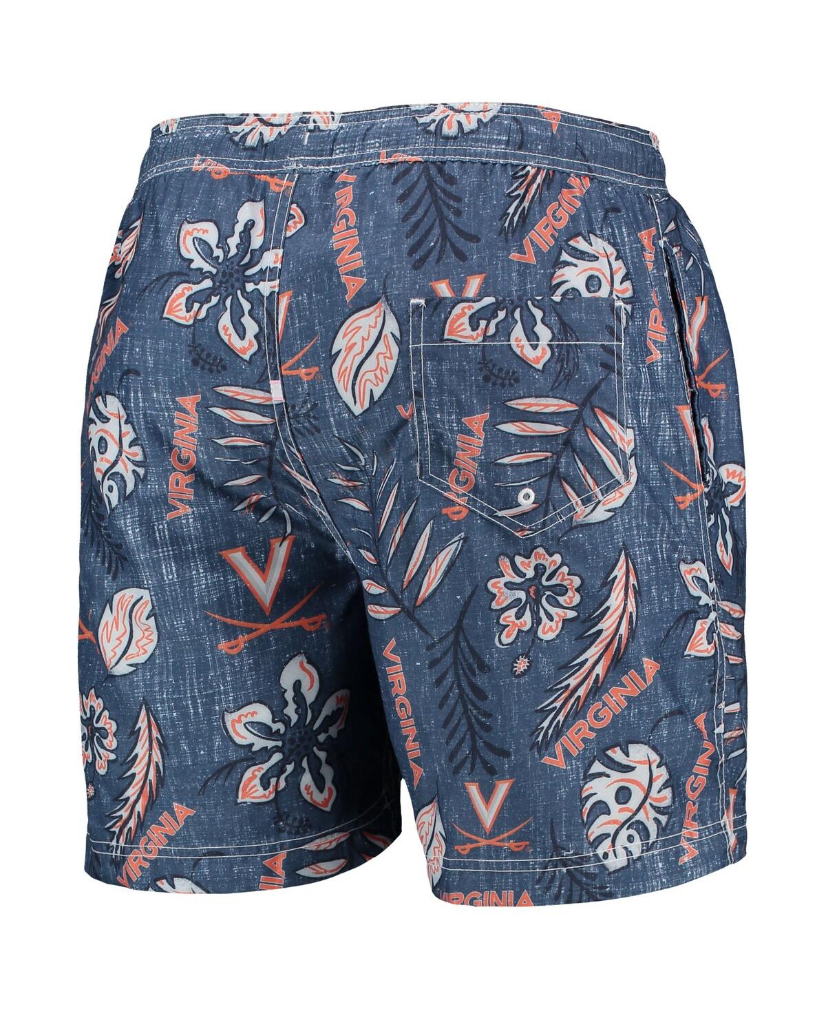 Shop Wes & Willy Men's  Navy Virginia Cavaliers Vintage-like Floral Swim Trunks