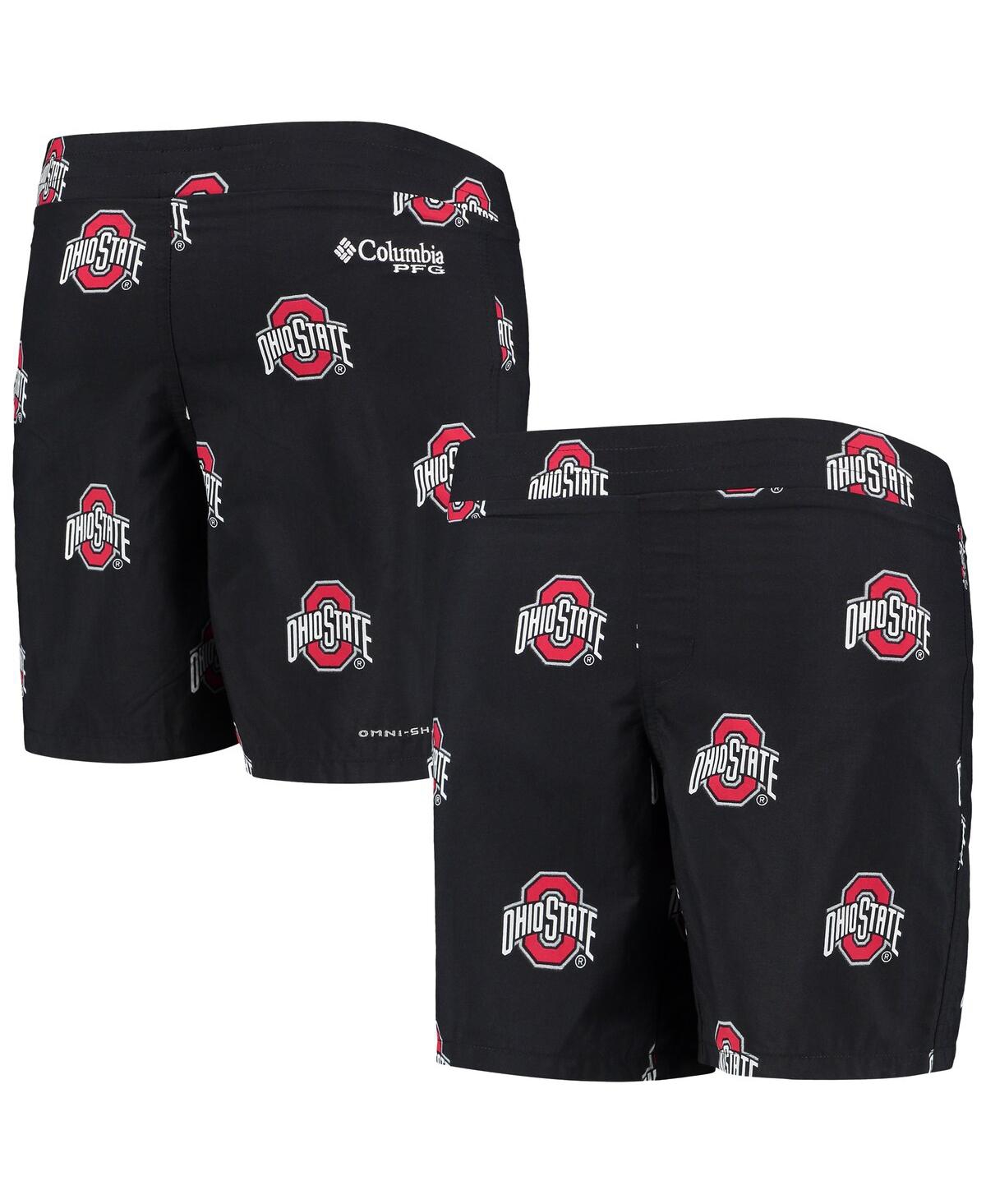 Shop Columbia Big Boys  Black Ohio State Buckeyes Backcast Printed Omni-shade Shorts