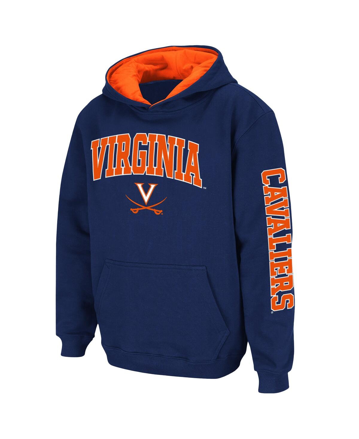 Colosseum Youth  Navy Virginia Cavaliers 2-hit Pullover Hoodie In Navy