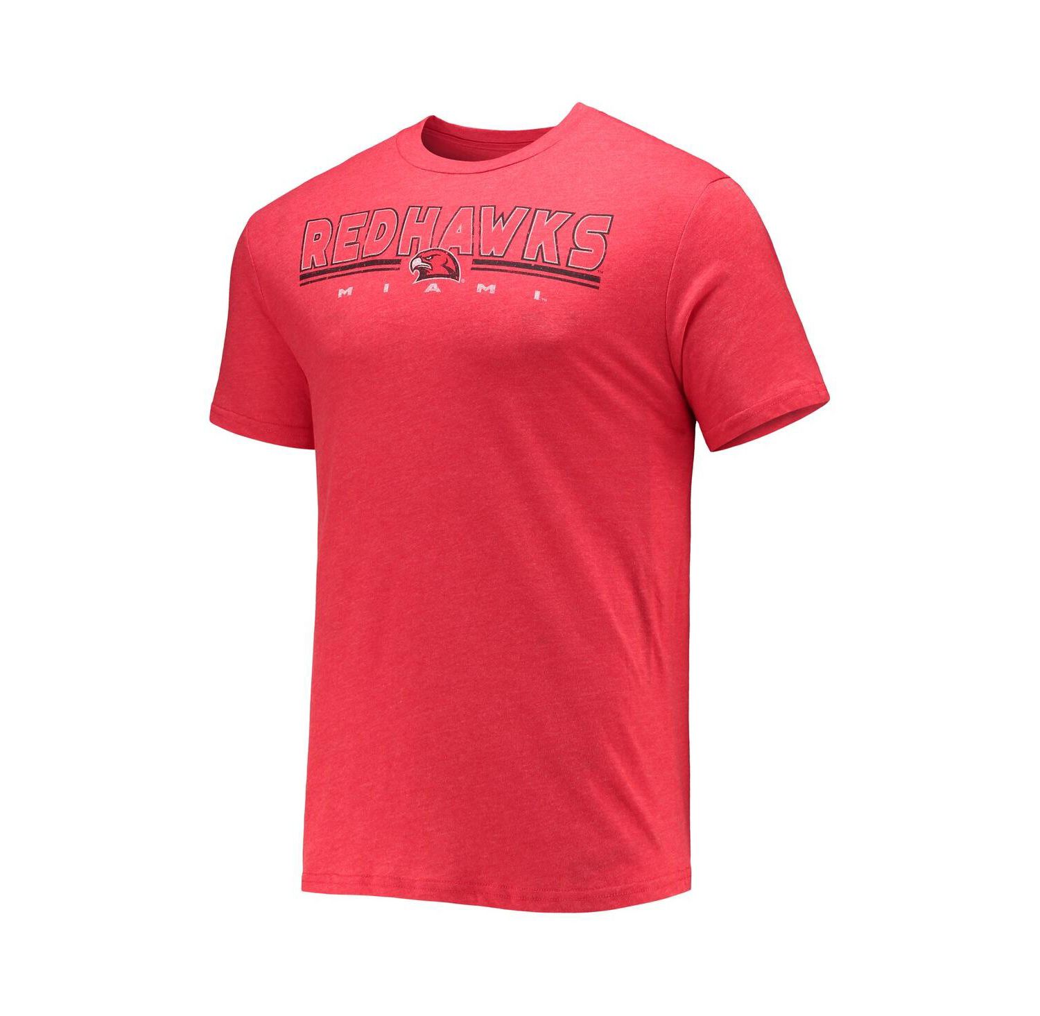 Men's Heathered Charcoal, Red Miami University RedHawks Meter T-shirt and Pants Sleep Set
