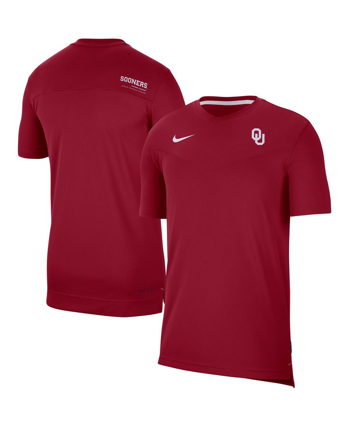 Nike Crimson Oklahoma Sooners 2022 Coaches Uv Performance T-shirt In Crimson