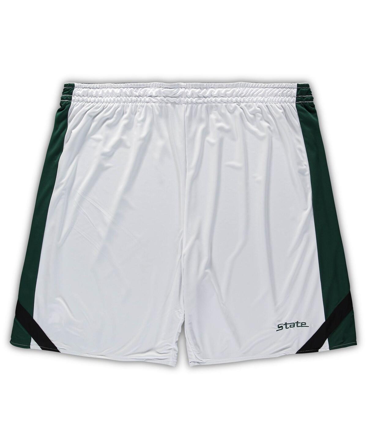 Men's Colosseum White Michigan State Spartans Big and Tall Team Reversible Shorts - White