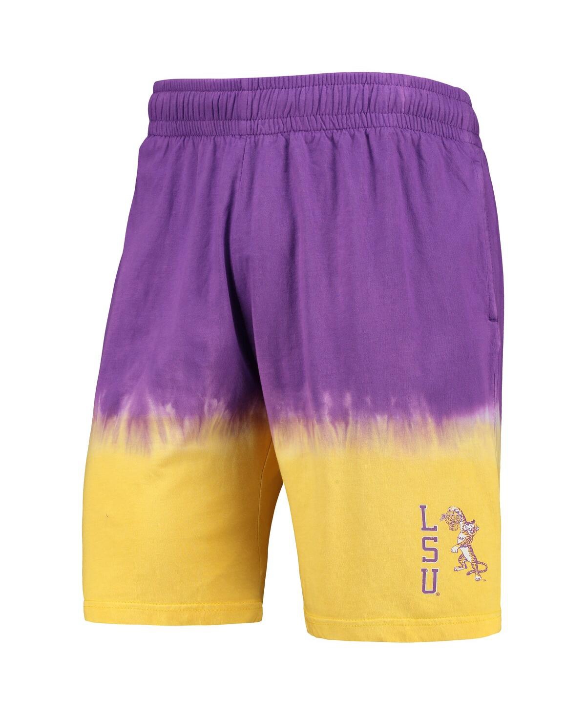 Mitchell & Ness Men's  Purple, Gold Lsu Tigers Tie-dye Shorts In Purple,gold