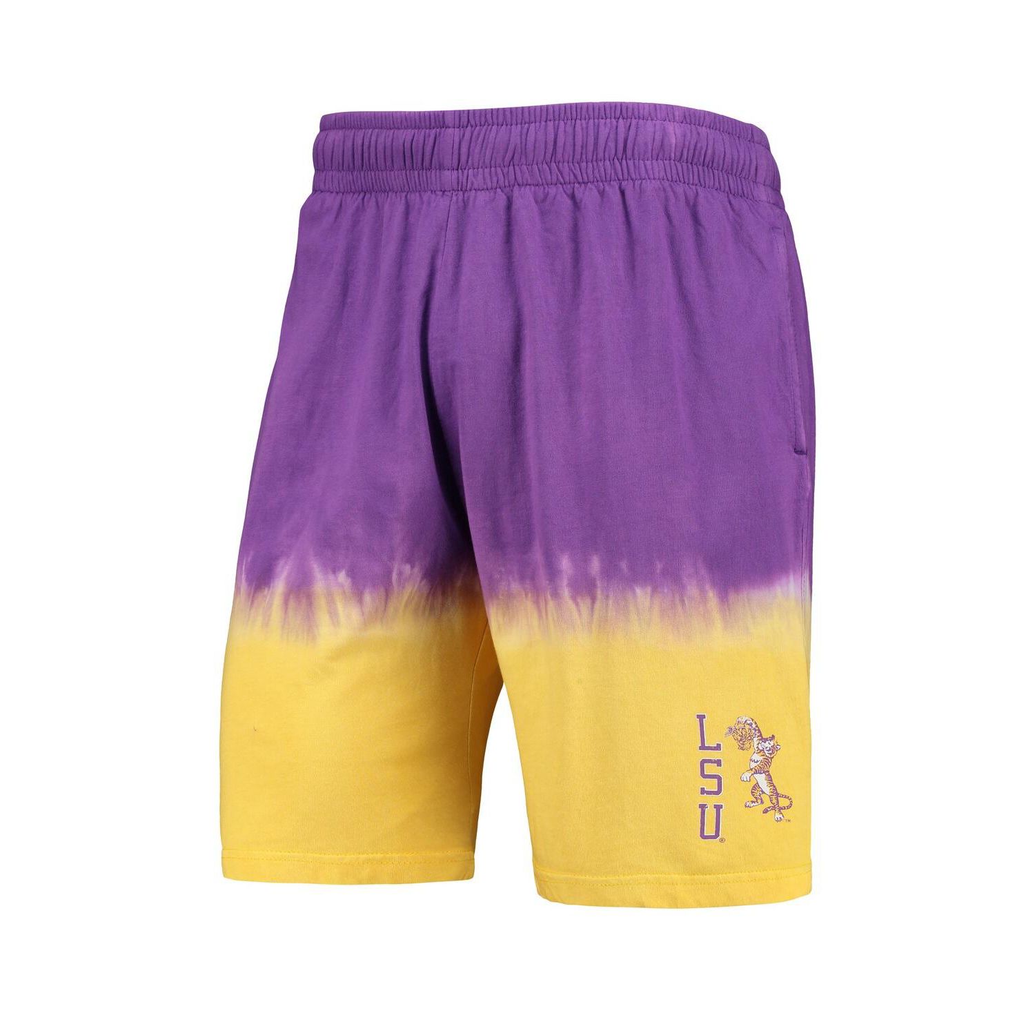 Men's Purple, Gold LSU Tigers Tie-Dye Shorts