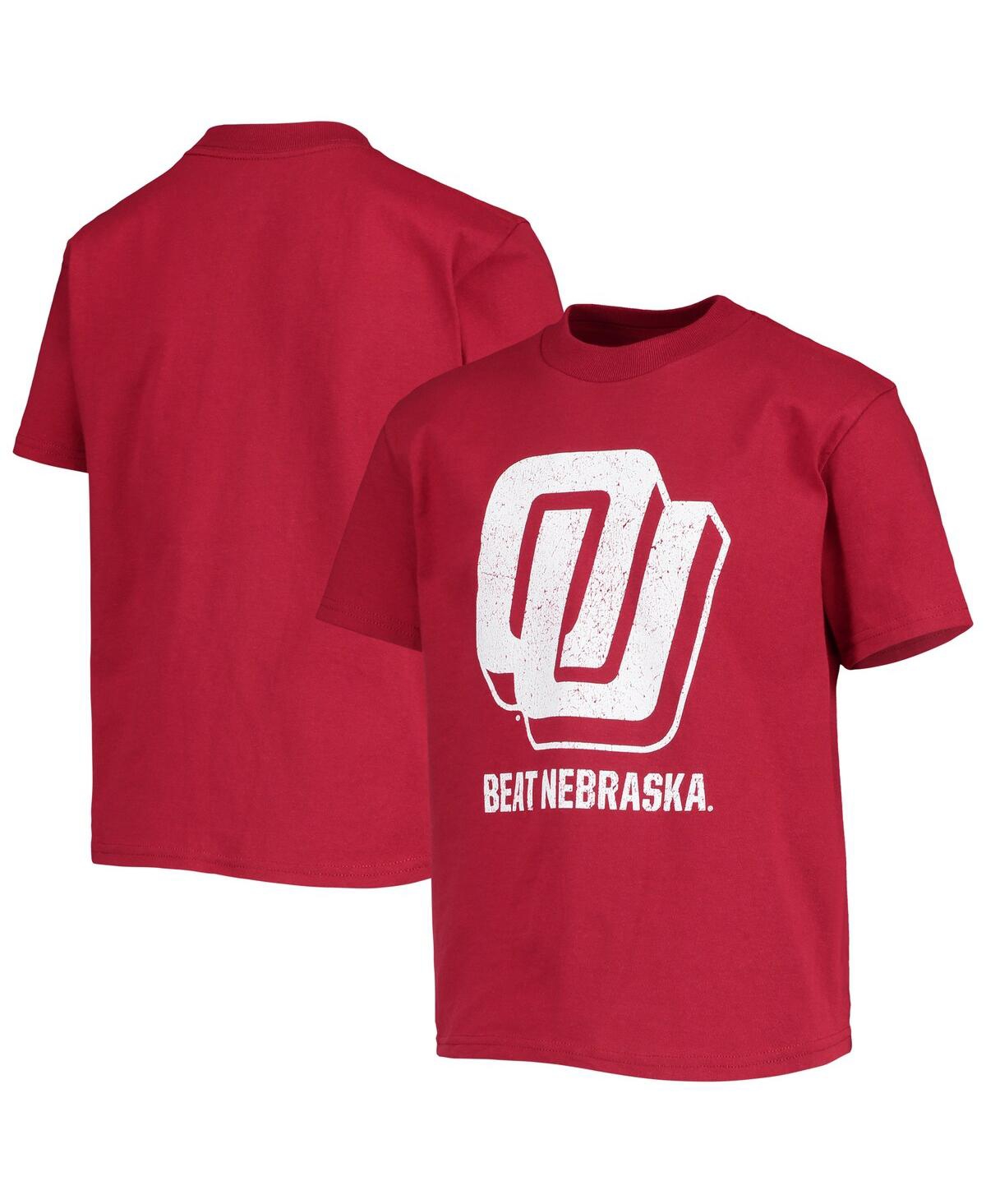Big Boys ChampionOklahoma Sooners Game Of The Century 50th Anniversary Disco T-shirt - Crimson