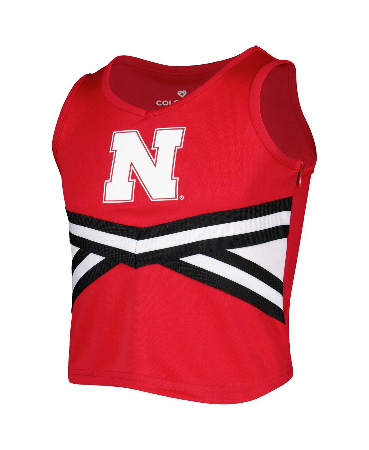 Colosseum Girls Youth  Scarlet Nebraska Huskers Carousel Cheerleader Set In Scarlet