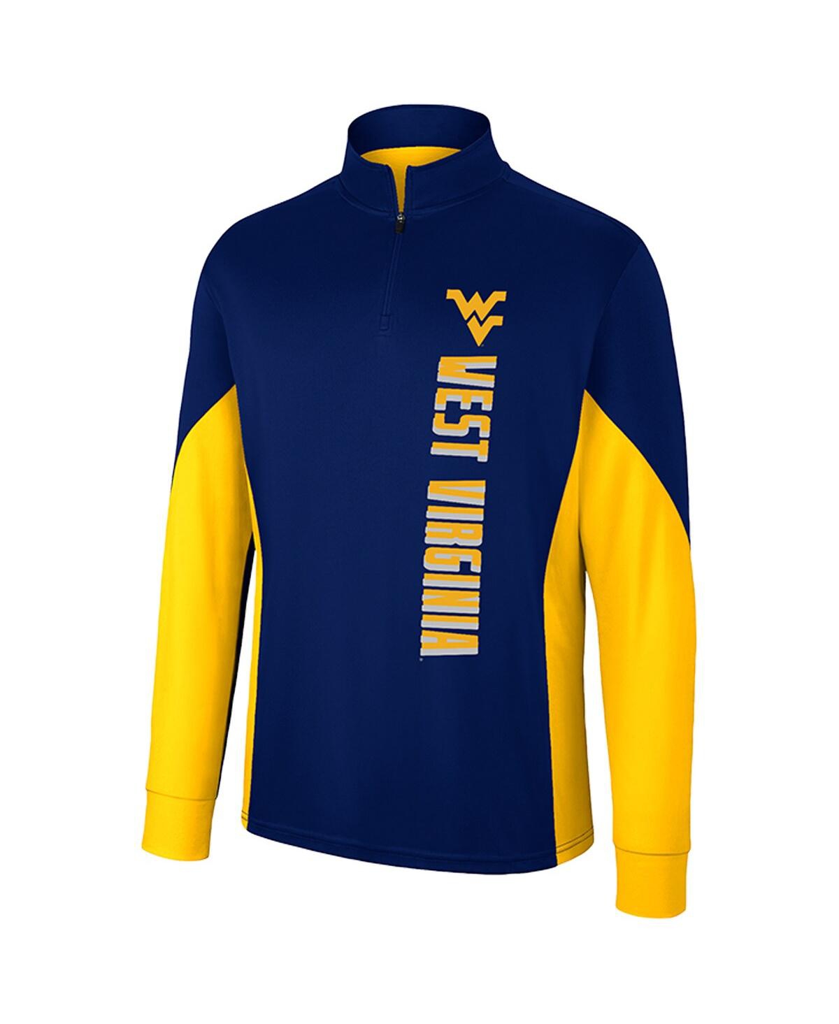 Shop Colosseum Men's  Navy West Virginia Mountaineers Bart Quarter-zip Windshirt