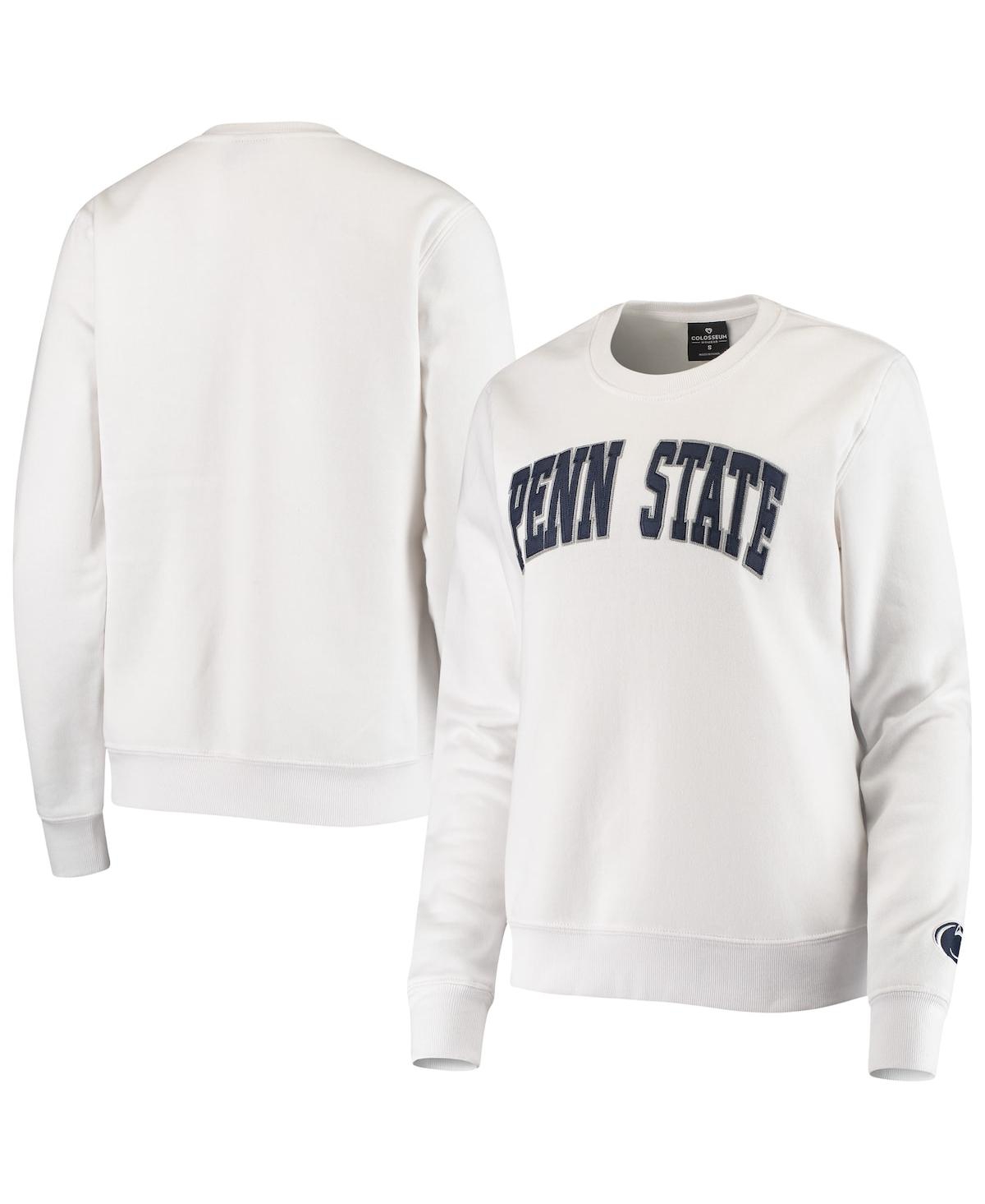 Colosseum White Penn State Nittany Lions Campanile Pullover Sweatshirt In White