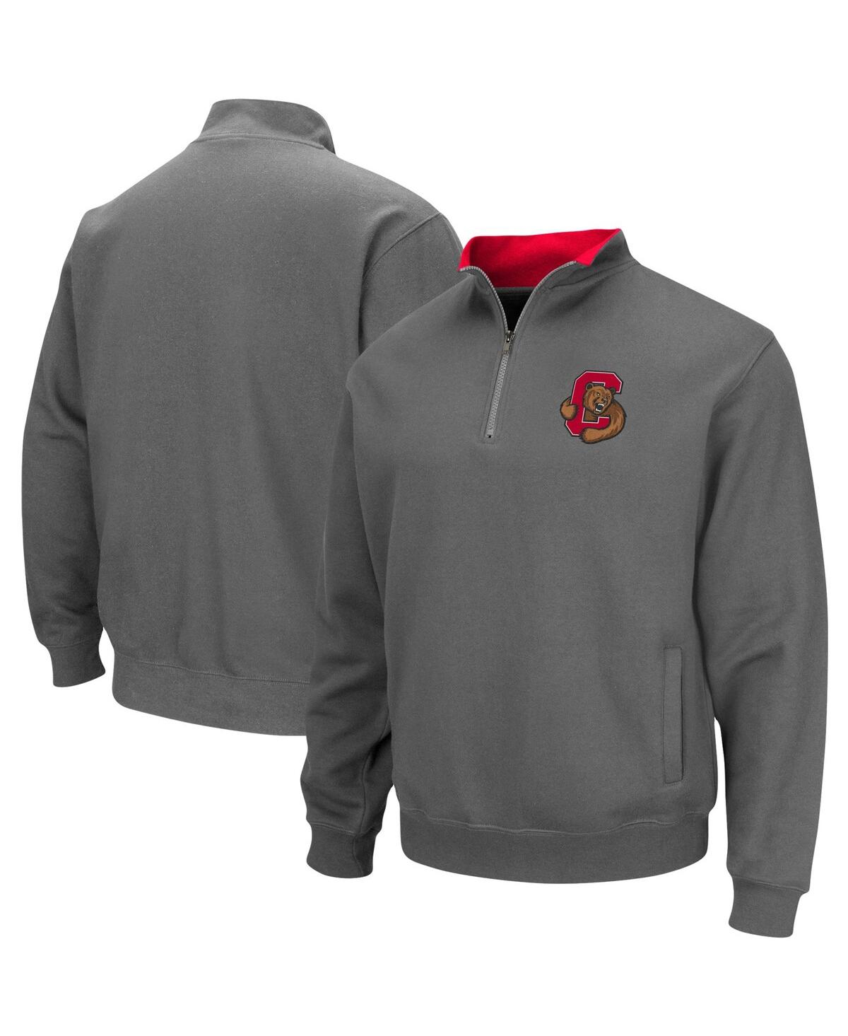 Colosseum Men's Charcoal Cornell Big Red Tortugas Logo Quarter-zip Pullover Jacket In Charcoal