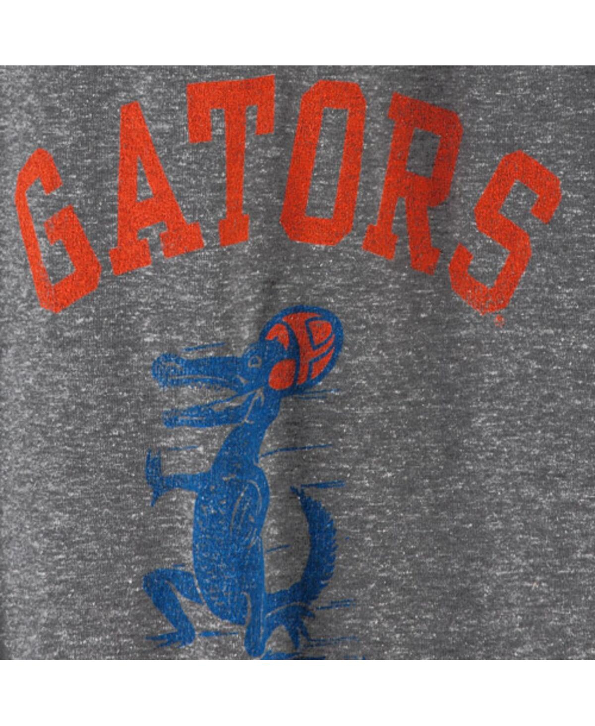 Shop Retro Brand Men's Original  Heather Gray Florida Gators Vintage-like Football Gator Tri-blend T-shirt