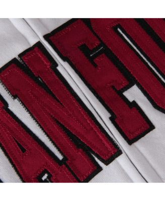 Women's White Stanford Cardinal Arched Name Full-Zip Hoodie