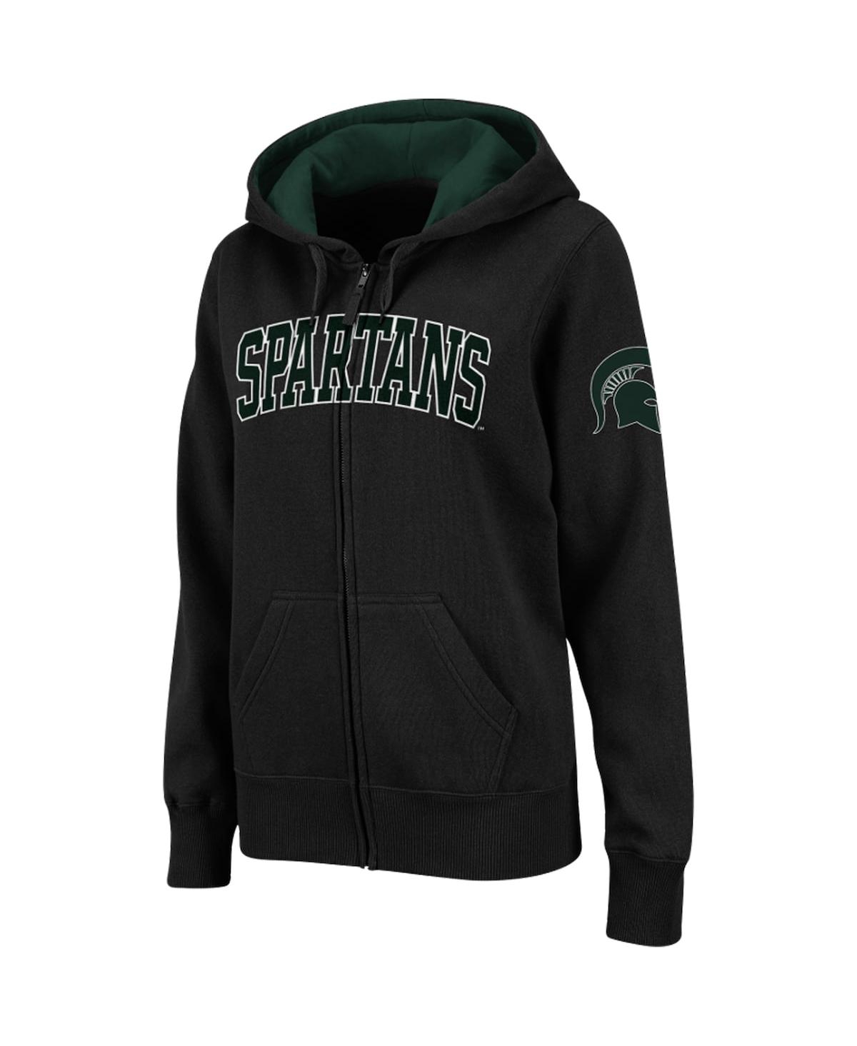 Shop Colosseum Women's  Black Michigan State Spartans Arched Name Full-zip Hoodie