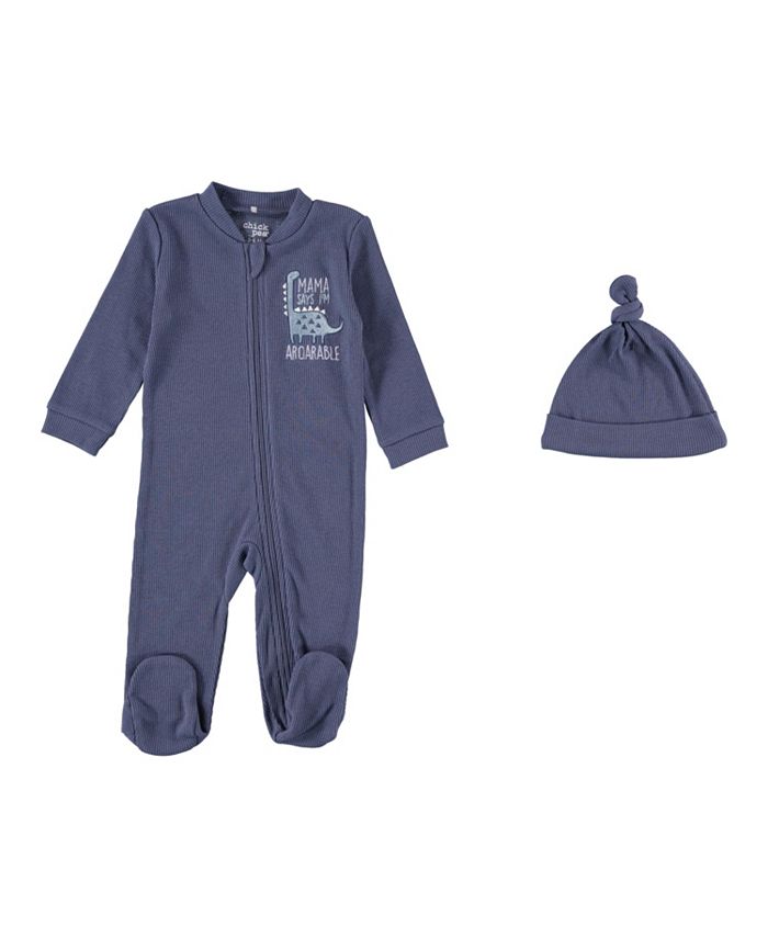 Chickpea Baby Boys Footed Coverall with Matching Hat, 2 Piece Set Macy's