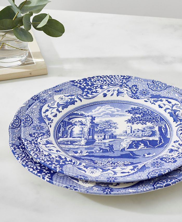 Spode Blue Italian Luncheon Plate Set/4 Macy's