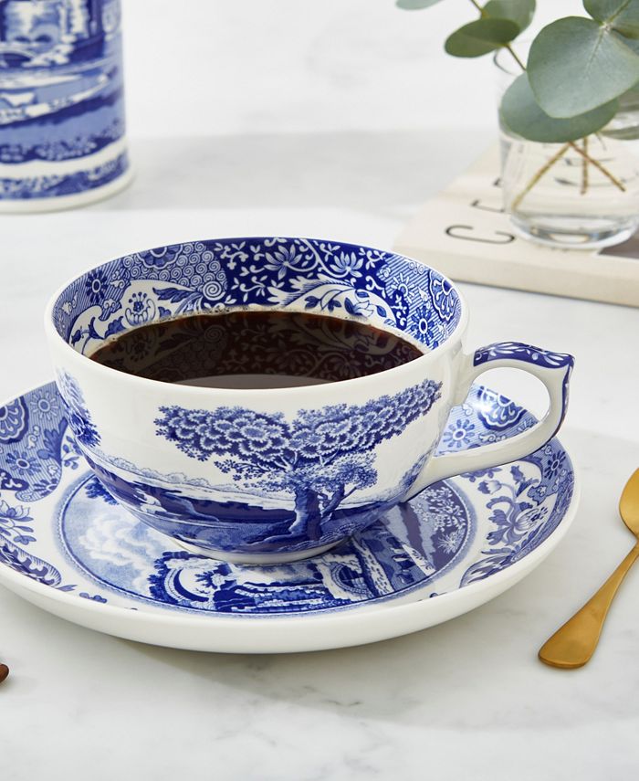 Spode Blue Italian Jumbo Cup & Saucer - Macy's