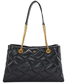 Large Quilted Leather Willow Double Compartment Tote