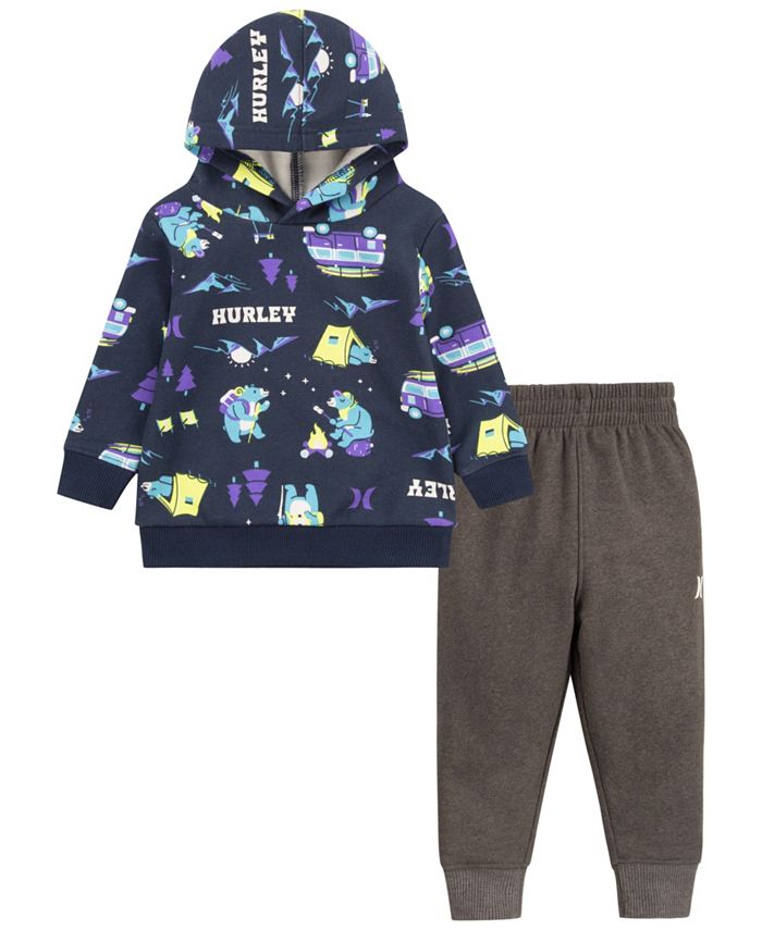 Hurley Toddler Boys Hooded Pullover and Jogger Pants, 2 Piece Set Macy's
