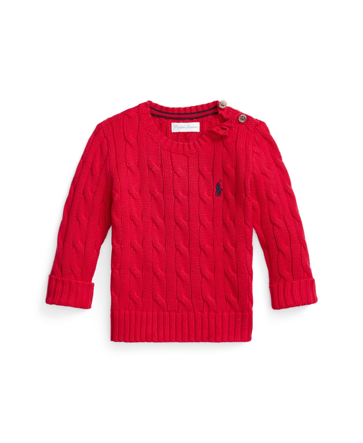 Polo Ralph Lauren Baby Boys Cable Knit Long Sleeves Sweater - Rl Red