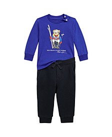 Baby Boys Polo Bear Jersey T-shirt and Fleece Pants, 2 Piece Set