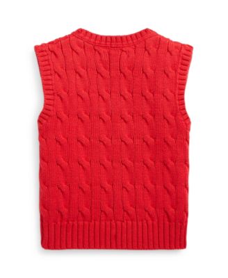 Baby Boys Cable Knit V-neck Sweater Vest