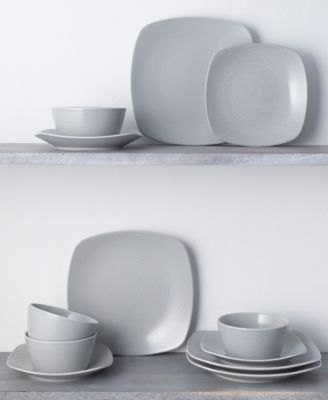 Colorscapes Swirl Square Set 12 Piece Dinnerware Set, Service For 4