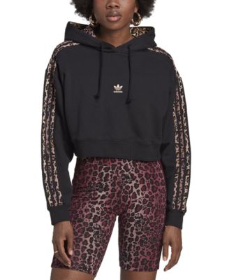 adidas - Women's Animal-Trim Logo-Print Cotton Hoodie Top