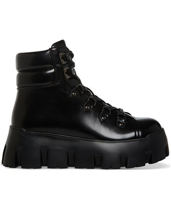 Madden Girl Women's Frankie Faux Fur Hiker Booties Black Size 8.5 M