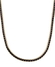 Men's Black Diamond Square Link 24" Chain Necklace (6 ct. t.w.) in 14k Gold-Plated Sterling Silver