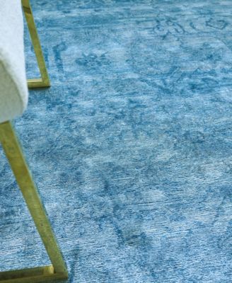 Exquisite Rugs Antiqued Silk Er5171 Area Rug Area Rug In Navy
