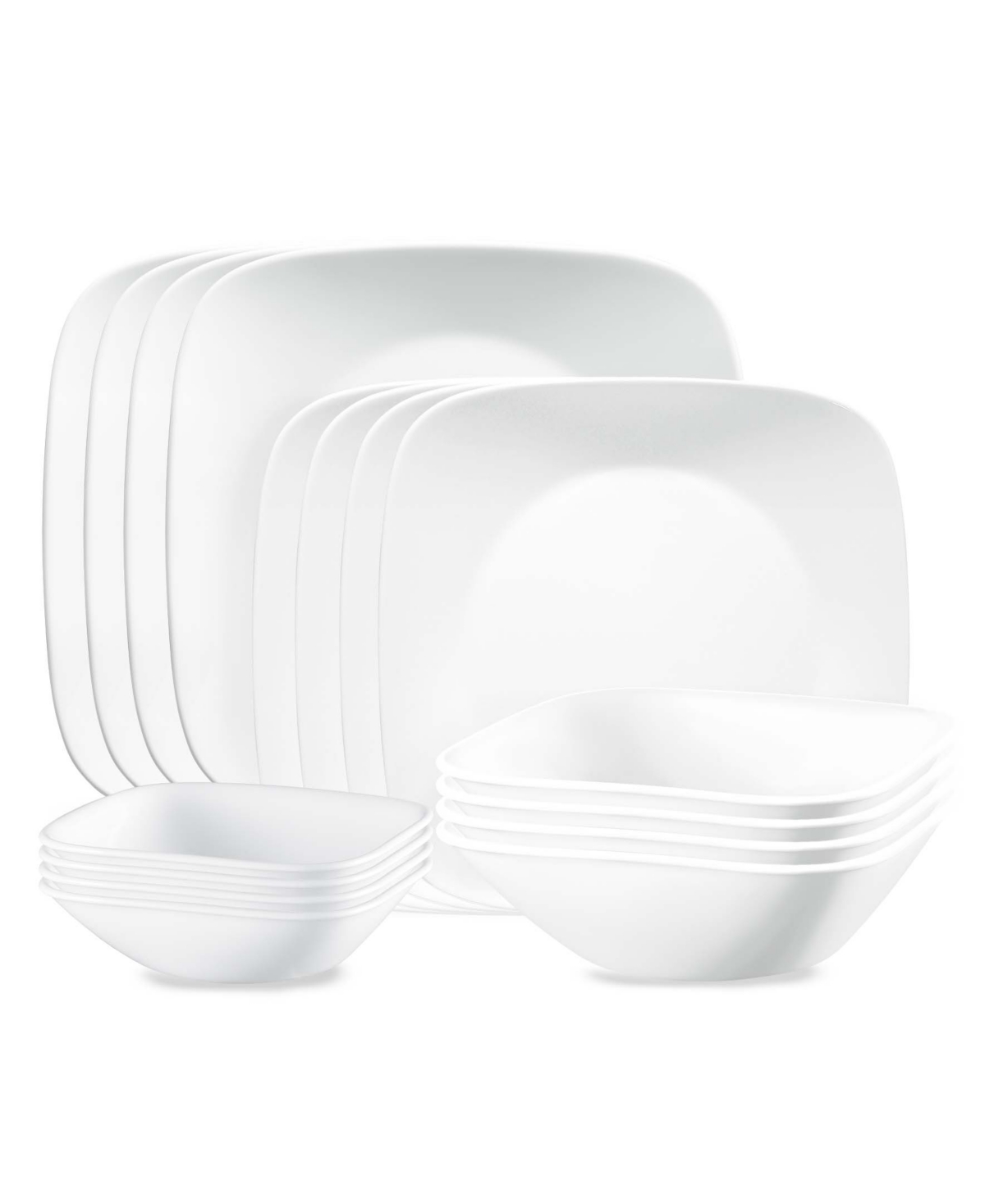 Vivid White 16 Piece Dinnerware Set, Service for 4 - White
