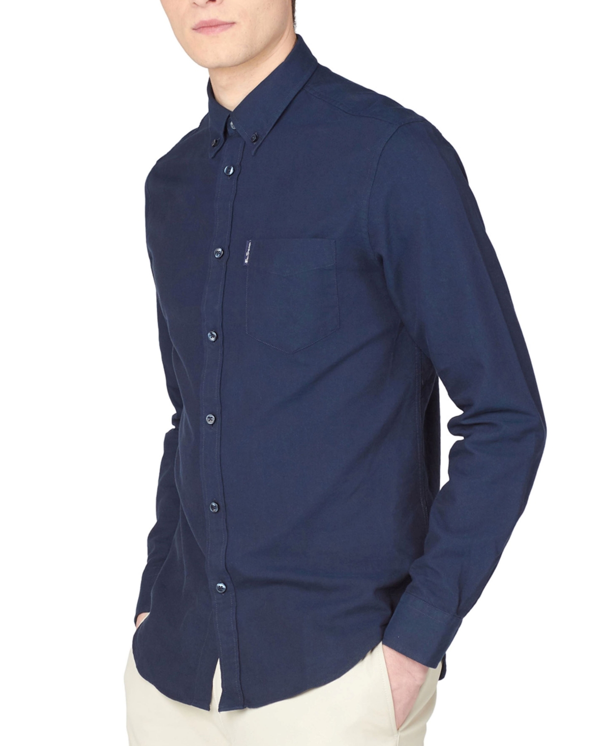 Shop Ben Sherman Men's Iconic Oxford Single-pocket Button-down Long-sleeve Shirt In Dark Navy