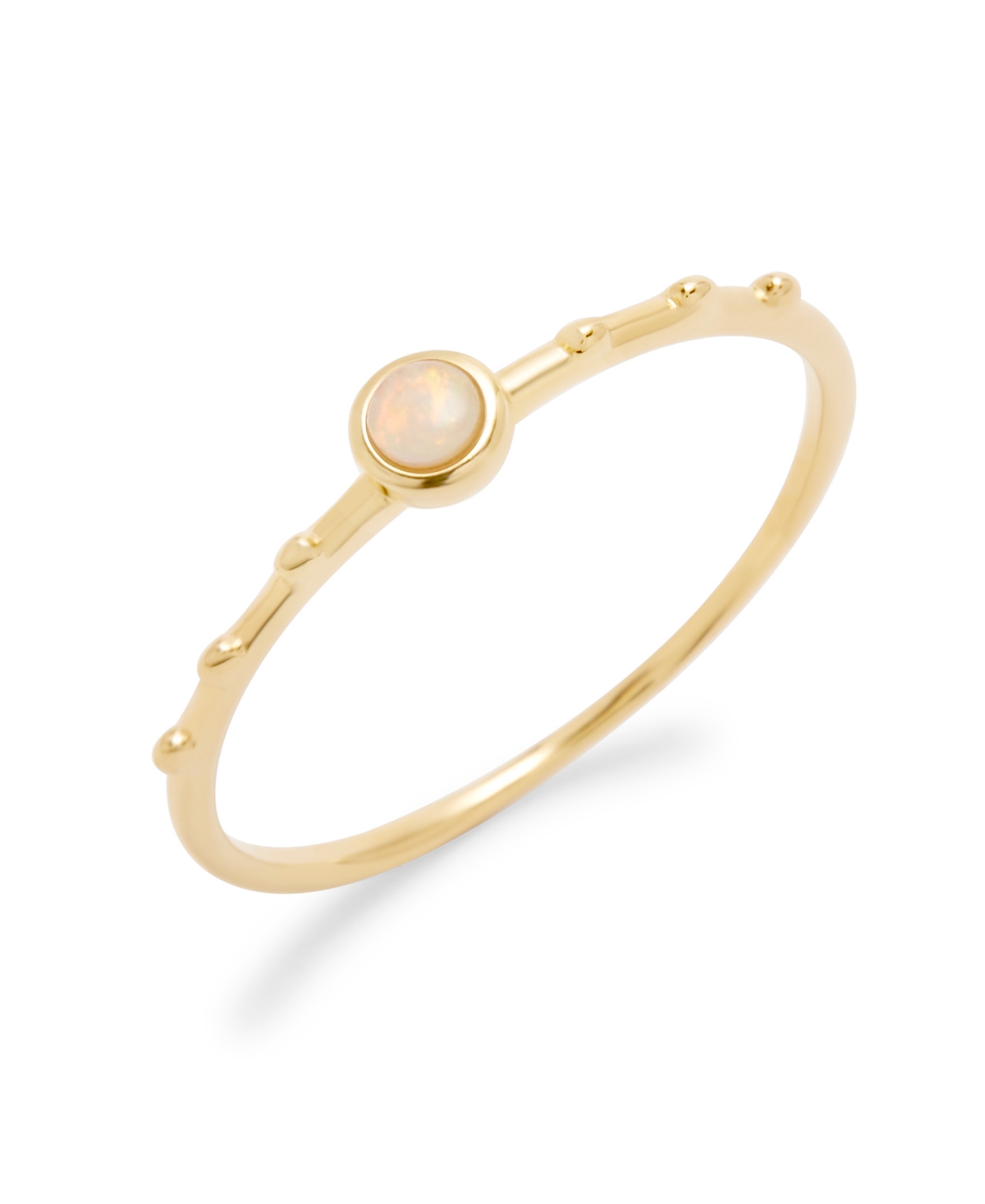 Bezel Set Opal Pippa Extra Thin Ring - Gold Platted