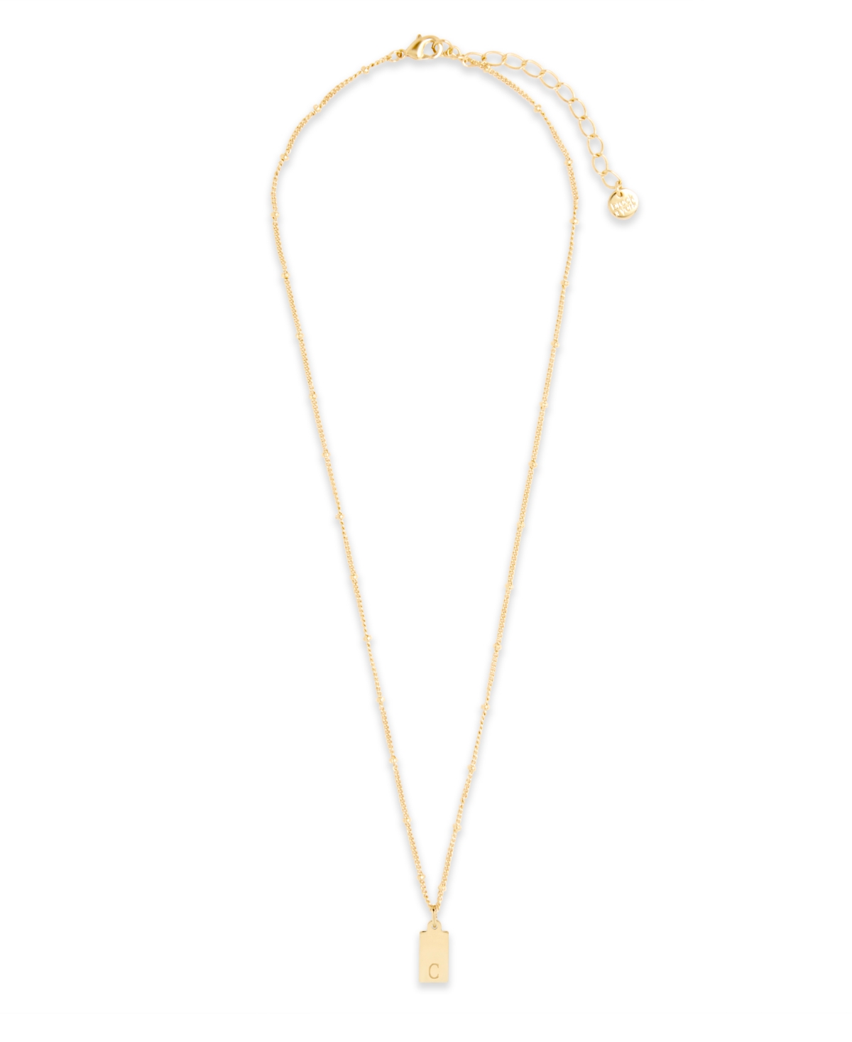 Madeline Rectangle Initial Pendant - Gold-Plated-W