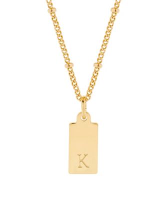 brook & york Madeline Rectangle Initial Pendant - Gold-Plated-K