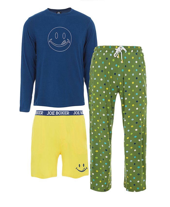 Men s Super Soft Lounge Top Pants and Shorts Gift 3 Piece Set