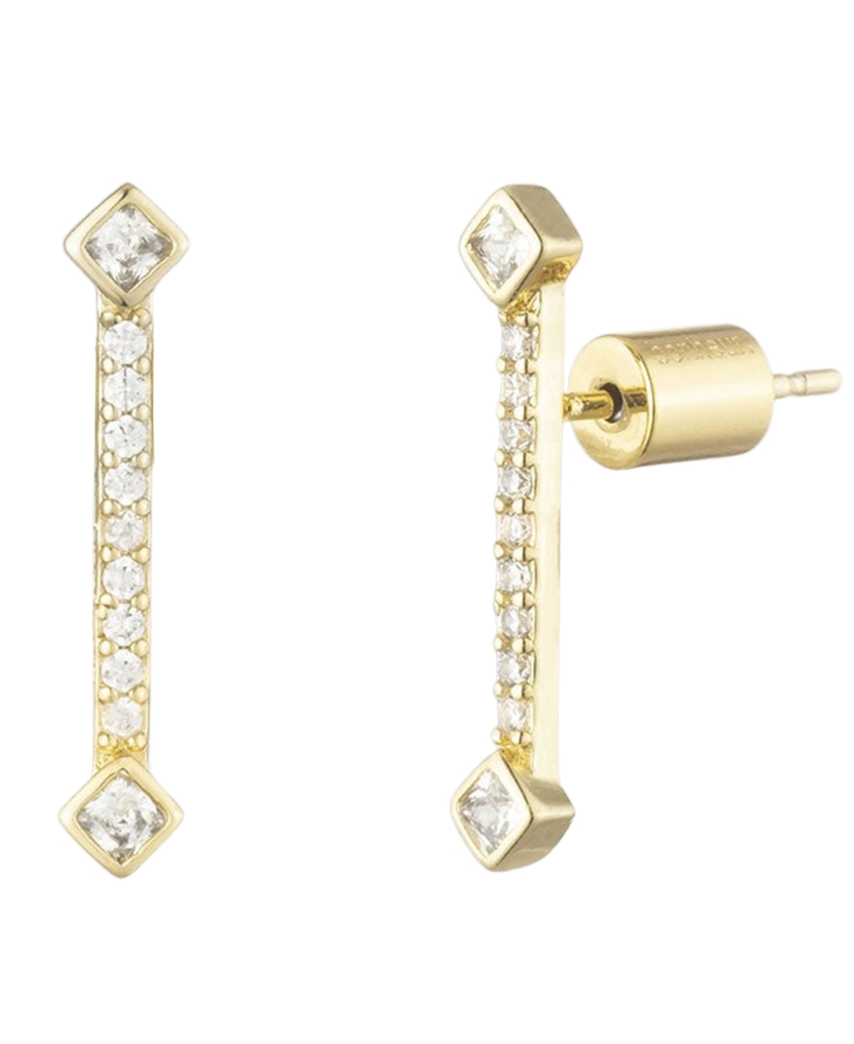 Bonheur Jewelry Gabrielle Crystal Pave Stud Earrings In Gold