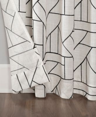 Jigsaw Embroidery Linen Blend Curtain