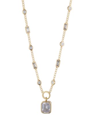 BONHEUR JEWELRY Indre Bezel Set Crystal Necklace - Macy's